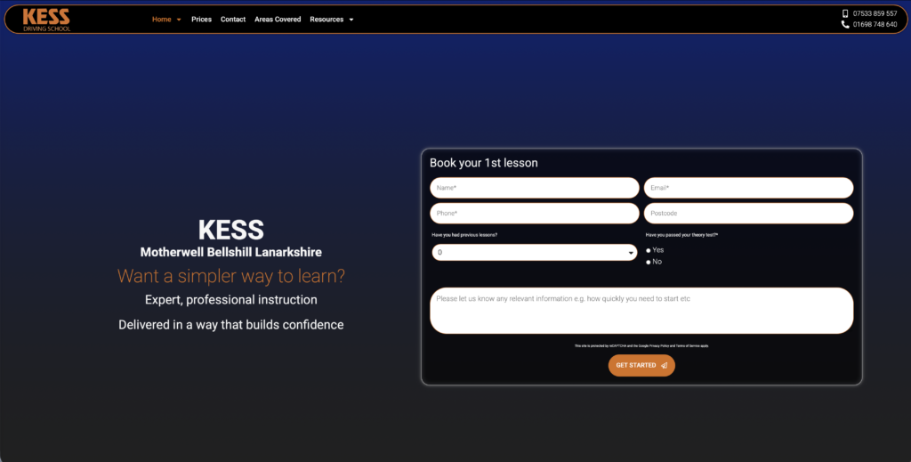 Kess Driving School in Motherwell Bellshill Lanarkshire