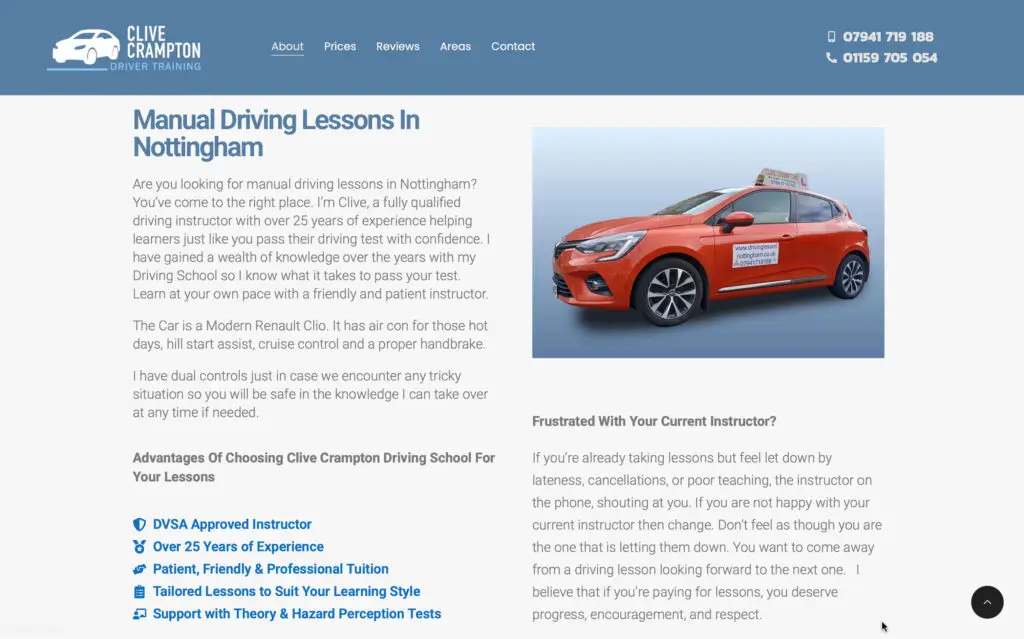 Clive Crampton Driving lessons Nottingham